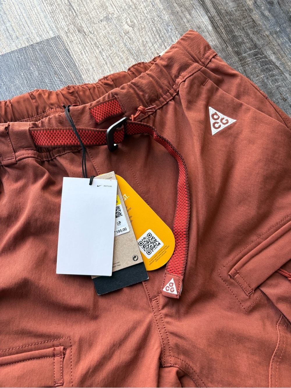 Nike ACG Rust-Orange Smith Summit Zip Cargo Convertible Pants